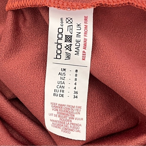 Boohoo Night Skinny Tie Straps Mini Bodycon Dress Size 4 - Picture 12 of 14